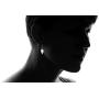 Barzel 18K White Gold/Rose Gold Plated Created White or Green Opal Leaf Drop Dangling Earrings