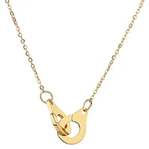 RZCXBS Handcuffs Pendant Necklace Surgical Stainless Steel Best Partners Handcuff Necklace RZCXBS Handcuffs Pendant Necklace Surgical Stainless Steel Best Partners Handcuff Necklace