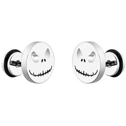 Jack Skull Stud Earrings For Men Stainless Steel Earrings for Women Mens Punk Style Hip Hop Jewelry with Gift Box