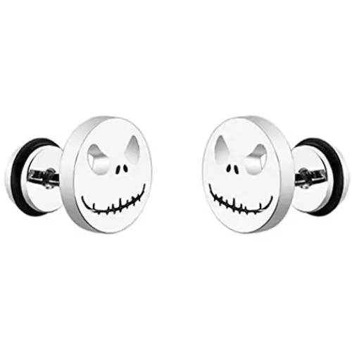 Jack Skull Stud Earrings For Men Stainless Steel Earrings for Women Mens Punk Style Hip Hop Jewelry with Gift Box Jack Skull Stud Earrings For Men Stainless Steel Earrings for Women Mens Punk Style Hip Hop Jewelry with Gift Box