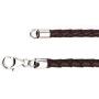 Genuine Brown Black Leather Braided Rope Weave Necklace Pendant Cord for Women for Men Silver Plated 14 16 18 20 24 Inch