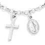 Miabella 925 Sterling Silver Italian Adjustable Bolo Dangle Rosary Cross Charm Chain Bracelet for Women Teen Girls Made in Italy Miabella 925 Sterling Silver Italian Adjustable Bolo Dangle Rosary Cross Charm Chain Bracelet for Women Teen Girls Made in Italy