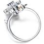 Adjustable Womens Band Birthstone Ring Cubic Zirconia Anti-Anxiety Open Flower and Bee Spinning Rings Girls Rotatable Calming Worry Meditation Ring Birthday Christmas Jewelry Gifts for Relieving Boredom ADHD, Anxiety,Autism