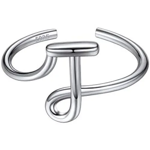 ChicSilver Personalized 925 Sterling Silver Initial Letter Ring A-Z Stackable Ring Handmade Jewelry Adjustable Size 6-10(with Gift Box) ChicSilver Personalized 925 Sterling Silver Initial Letter Ring A-Z Stackable Ring Handmade Jewelry Adjustable Size 6-10(with Gift Box)