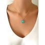 Turquoise Enamel Gold Evil Eye Necklace 18K Plated Chain''18 Inches'' Length Fashion Jewelry