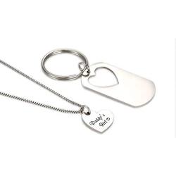 Gifts for Dad Necklace Jewelry, Father Daughter Keychains Jewelry, Daddys Girl Birthday Necklace Set- Theres This Girl Who Stole My Heart She Calls Me Daddy