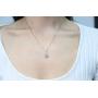 Gin & Grace 10K White Gold Natural Diamond (I1,I2) & Genuine Blue Aquamarine Pendant for Women