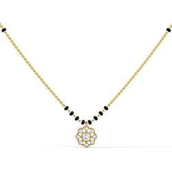 CaratLane Sukriti Diamond Mangalsutra for Women 0.135 Carat (IJ-Color, SI-Clarity) in 14 K Yellow Gold with Jewelry Gift Box