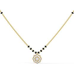 CaratLane Sukriti Diamond Mangalsutra for Women 0.135 Carat (IJ-Color, SI-Clarity) in 14 K Yellow Gold with Jewelry Gift Box