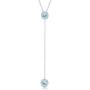 Sterling Silver Round Bezel-Set Blue Topaz or Amethyst Gemstone Lariat 16+2'' Necklace