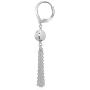 Sterling Silver Dangling Bead Tassel Long Drop Leverback Earrings