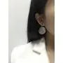 JustMoMoMin Hammered Round Disc Dangle Earrings Polished Circle Drop Earrings for Women Girls Jewelry