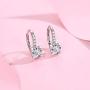 FANCIME 14k White Gold Plated 925 Sterling Silver Hoop Earrings Dangle Four Prong Star Moissanite Huggie Hoop Earrings for Women Girls Fine Jewelry Gifts (1cttw,2cttw, EF Color, VVS Clarity)