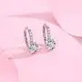 FANCIME 14k White Gold Plated 925 Sterling Silver Hoop Earrings Dangle Four Prong Star Moissanite Huggie Hoop Earrings for Women Girls Fine Jewelry Gifts (1cttw,2cttw, EF Color, VVS Clarity)