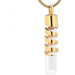 Glass Cremation Urn Jewelry for Ashes Holder Necklace Keepsake Memorial Pendant Timeless Tube Cremation Jewelry Hourglass Locket for Women Men