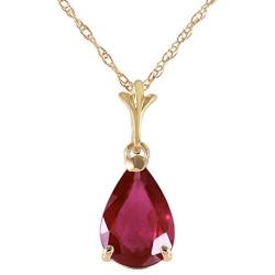 Galaxy Gold 1.75 ct 14k 18'' Solid Gold Pear-shaped Ruby Drop Pendant Necklace