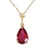 Galaxy Gold GG 14k 14k Solid Gold Pear-Shaped 1.75 ct Ruby Drop Pendant Necklace