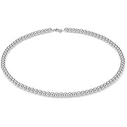 Miabella 925 Sterling Silver Italian Handmade 6mm Bead Ball Strand Chain Necklace for Women 16, 18, 20 Inch Made in Italy