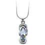 Puzzled Sparkling Flip Flop Necklace and Earrings Set Charming Necklace and Earring Set - Beach Theme - Aqua Jewelry Always Unique Gift - Item #K6302-6352