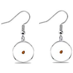 Zuo Bao Mustard Seed Earrings Real Mustard Seed Round Pendant Earrings Religious Jewelry for Baptism Confirmation