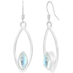 Natural Moonstone Lapis Labradorite Dangle Earrings 6x12mm Marquise Shape Gemstones 925 Silver Overlay handmade Dangle Earrings for Women