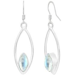 Natural Moonstone Lapis Labradorite Dangle Earrings 6x12mm Marquise Shape Gemstones 925 Silver Overlay handmade Dangle Earrings for Women