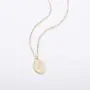 S.J JEWELRY 14K Gold Plated Guardian Flower Necklace Disc Coin Pendant Personalized Gift for Women Girls 12 Months Constellation Birthday Lucky Flower Necklace