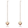 Stainless Steel Love Heart Tassel Earrings Jewelry Cute/Romantic Crystal Dangle Earrings For Women Girls