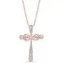 Jewel Zone US White Natural Diamond Accent Infinity Cross Pendant Necklace 14k Gold Over Sterling Silver