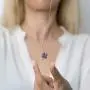 ENZOMAR Four Leaf Clover Amethyst Crystal Necklace for Women - Healing Crystals Jewelry, Teen Girl Jewelry, Sisters Necklace, Pregnancy Necklace for First Time Moms, Chakra Stones, Godmother Jewelry, Wonder Woman Necklace, New Mom Necklace for Women