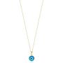 GELIN 14k Solid Gold Blue Evil Eye Protection Charm Pendant Necklace - Evil Eye Jewelry for Women