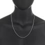 The Bling Factory 3mm High-Polished Stainless Steel Beveled Curb Chain Necklace