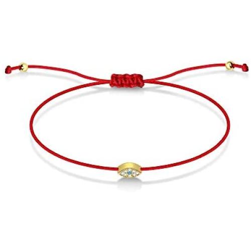 Red String of Fate Protection Bracelets With Sparkling Evil Eye