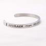 WUSUANED Cancer Bracelet Courage Hope Strength Survivor Cuff Bracelet Cancer Awareness Jewelry Inspirational Gift for Cancer Survivor