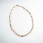 MooseMiroir Paperclip Chain Necklace for Women Girl 18k Real Gold Plated Stainless Steel Minimalistic Oval Link Choker y2k Jewelry y2k Necklace Preppy Jewelry chainsfor Women