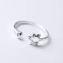 Eiffy Zircon Jewish Star of David Ring for Women Simple Open Hexagram Finger Ring Jewelry