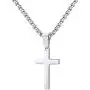 MONOZO Cross Necklace for Men, Stainless Steel Silver Gold Black Plain Cross Pendant Necklace Simple Jewelry Gifts, 16-24 Inches Chain