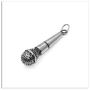 Xusamss Punk Rock Titanium Steel Microphone Pendant Necklace,22inches Box Chain
