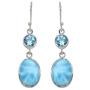 YoTreasure Larimar Blue Topaz Solid 925 Sterling Silver Dangle Earrings Jewelry