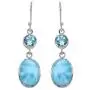 YoTreasure Larimar Blue Topaz Solid 925 Sterling Silver Dangle Earrings Jewelry YoTreasure Larimar Blue Topaz Solid 925 Sterling Silver Dangle Earrings Jewelry