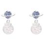 HANGO fashion all-match creative earrings, blue planet small crystal bottle earrings, short pearl earrings brooch, suitable for Valentines Day gifts, birthday parties, and Mothers Day gifts