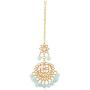Aheli Beautiful Indian Traditional Wedding Faux Kundan Beaded Maang Tikka with Earrings Set for Women Ethnic Fashion Jewelry