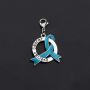 LBSBO Ovarian Cancer Gift Ovarian Cancer Awareness Teal Ribbon Clip-on Charm/Necklace Ovarian Cancer Support Jewelry