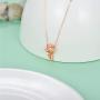Solid 18k Gold Rose Flower Pendant Necklace for Women, Dianty Fine Jewelry Gifts for Wife / Girlfriend, 17''