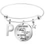 Joycuff Initial Charm Bracelet Friendship Expandable Charm Bracelets-Birthday Gifts for Friends Female