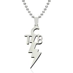 jewelry world Elvis TCB Necklace Stainless Steel Elvis Pendant Necklace Charm Taking Care of Business Elvis Motto for Men Women Fans neckalce Gift