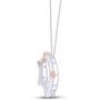 Round Cut White Natural Diamond Accent Two Tone Pig Pendant in 14K Gold Over Sterling Silver