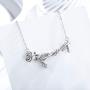 TRISHULA Snake Rose Flower Necklace for Women,925 Sterling Silver Cute Snake Animals Oxidation Rose Flower Pendant Jewelry Gifts for Women Girls Mom Daughter