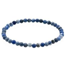 Glossy 4mm Round Sodalite Stretch Bracelet (in various lengths: 6.5, 7, 7.5, 8 Inches)