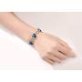 Leafael Infinity Love Crystal Heart Bundle Jewelry Set Bermuda Sapphire Blue September Birthstone, Silver-tone